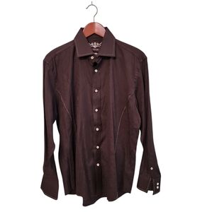 Zagiri Designer Mens Embroidered Floral‎ Button Front Shirt Size medium